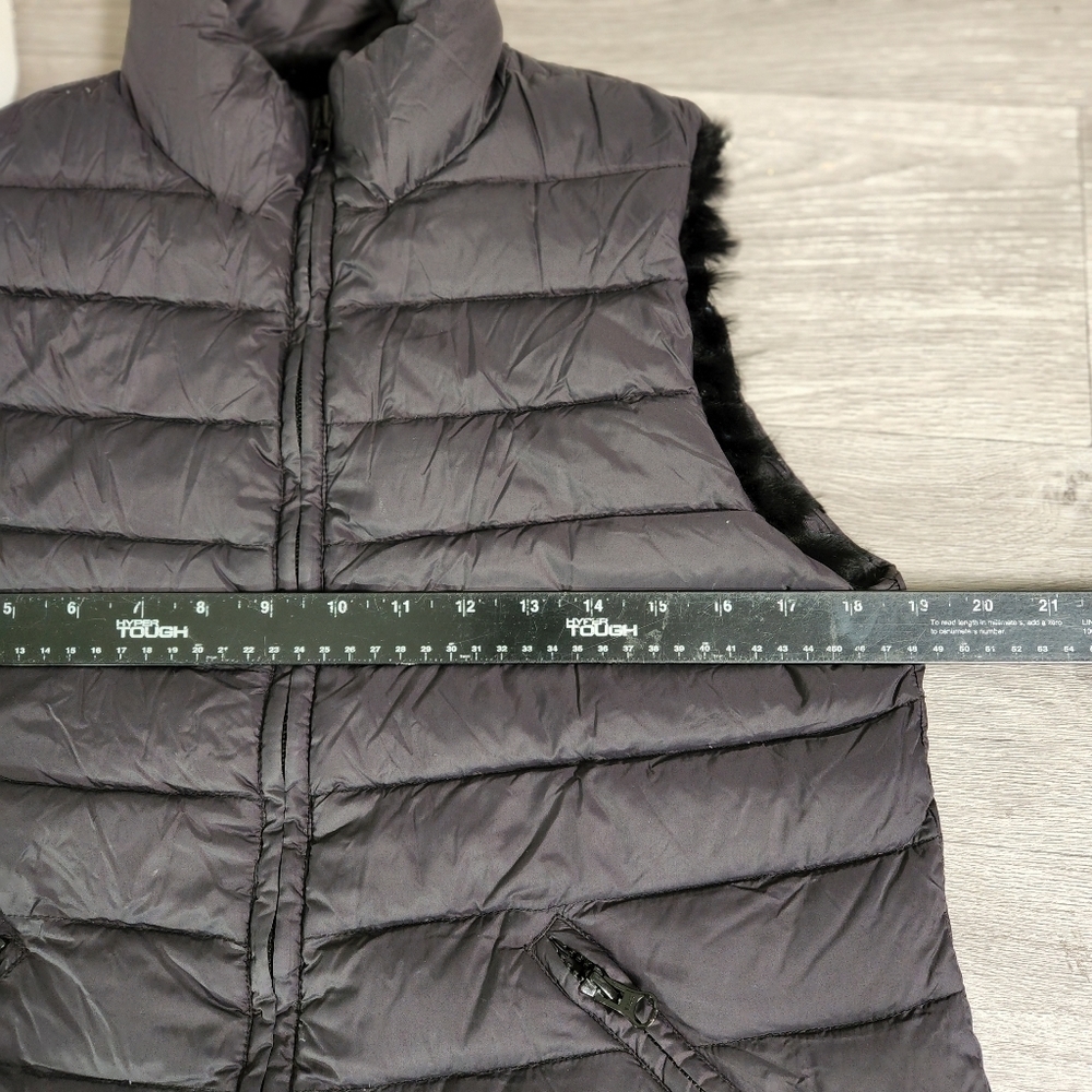 Athabasca Black Black Vest S Reversible Rabbit Fur Full Zip Down Feather Soft - Picture 6 of 14